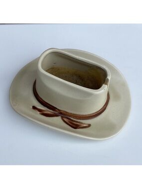 Vintage Stetson Ceramic Cowboy Hat Smokers Ashtray Candle Western Southwestern